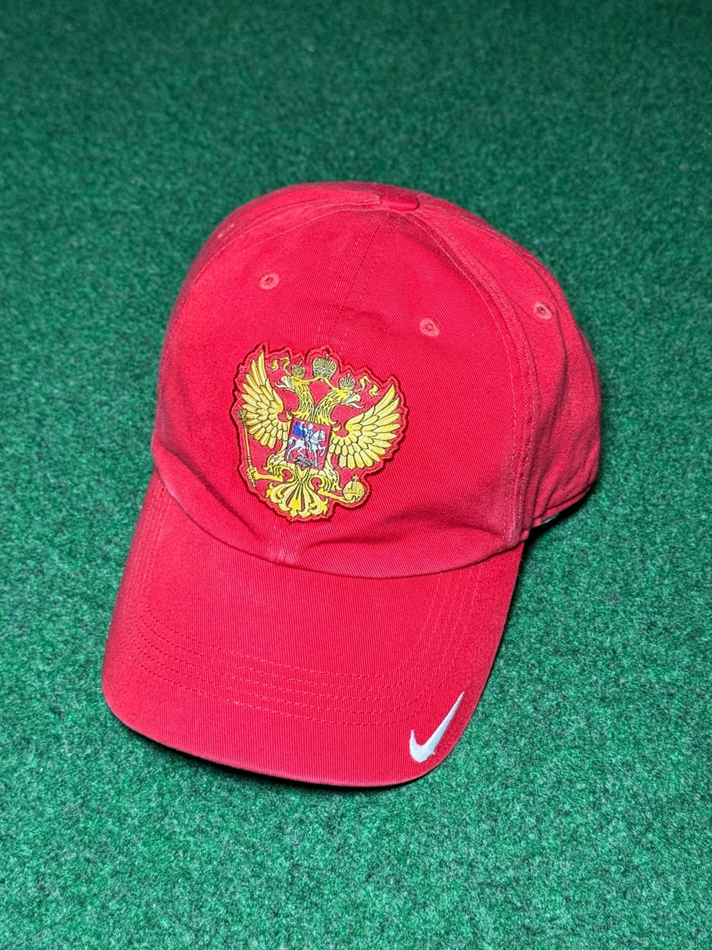Russia Hockey Nike Hat Vintage Double Headed Eagle Crest Red